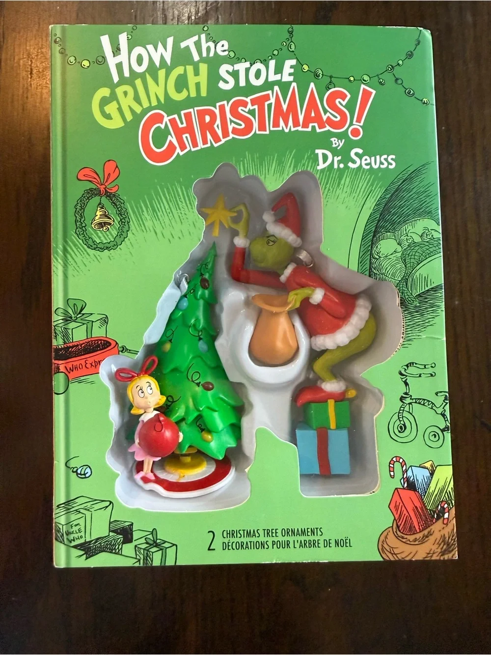 2 pc Ornament Set Dr. Seuss How The Grinch Stole Christmas Hallmark NEW